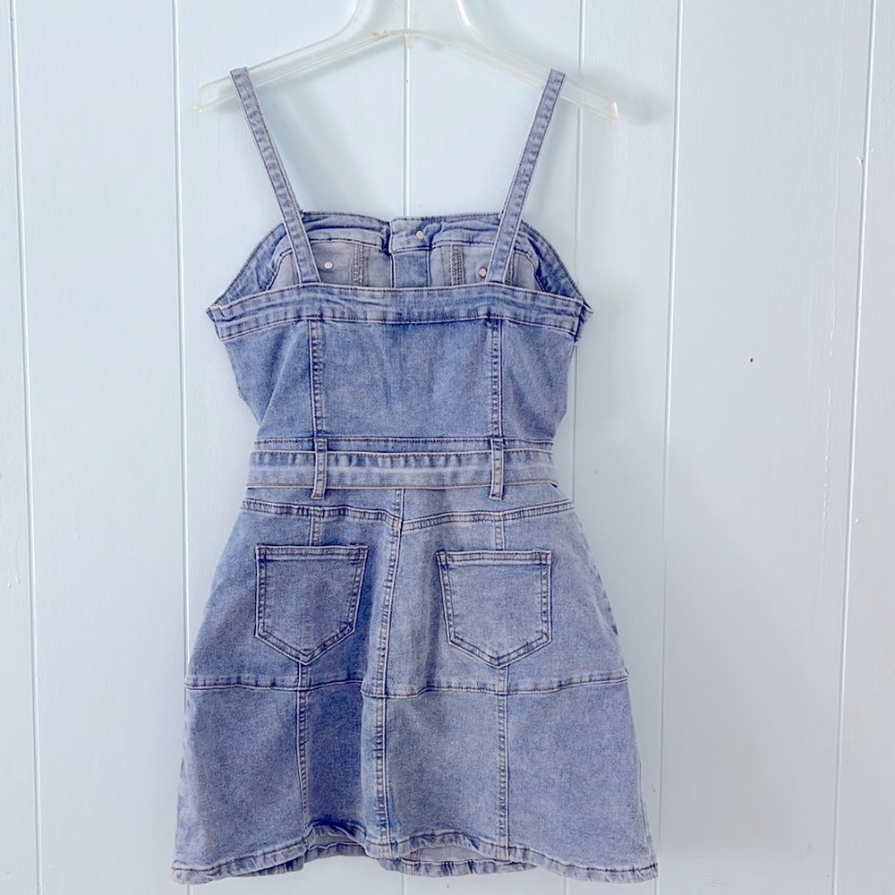 NWOT Shein Icon stretchy denim belted dress - Picture 4 of 6